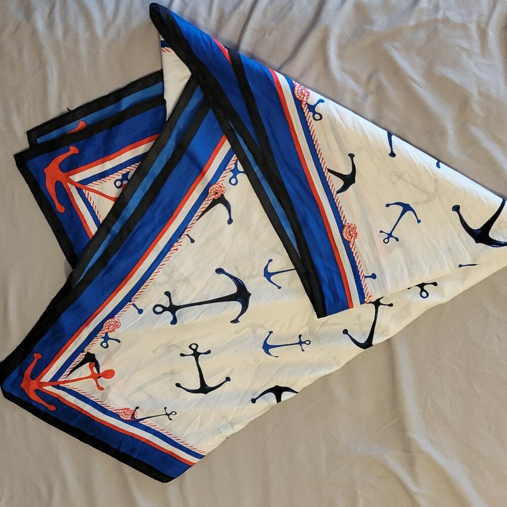 Women's Silk Anchor Scarf